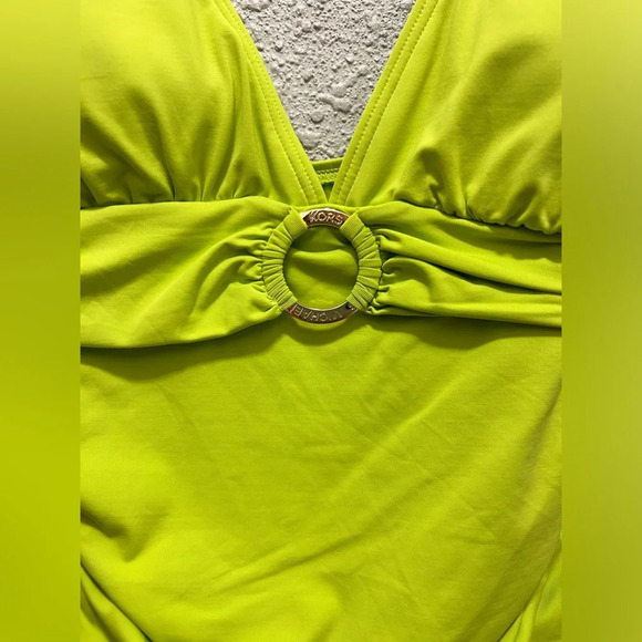 MICHAEL Michael Kors O-Ring One Piece Swimsuit Limeaid NWT Size 6 - Picture 4 of 8
